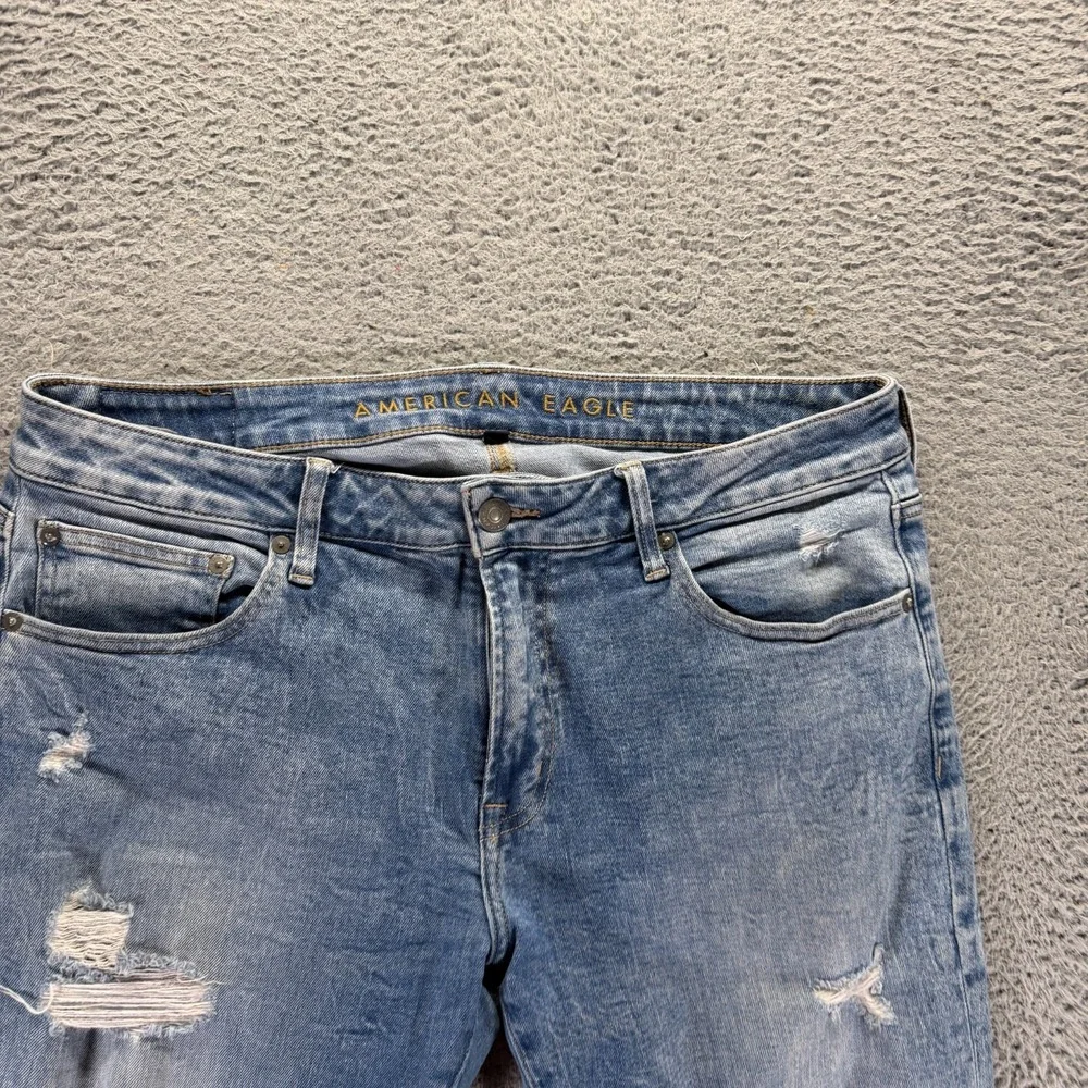 American Eagle Outfitters Jeans Mens 36x36 Blue Cotton Denim Tapered Slim Faded